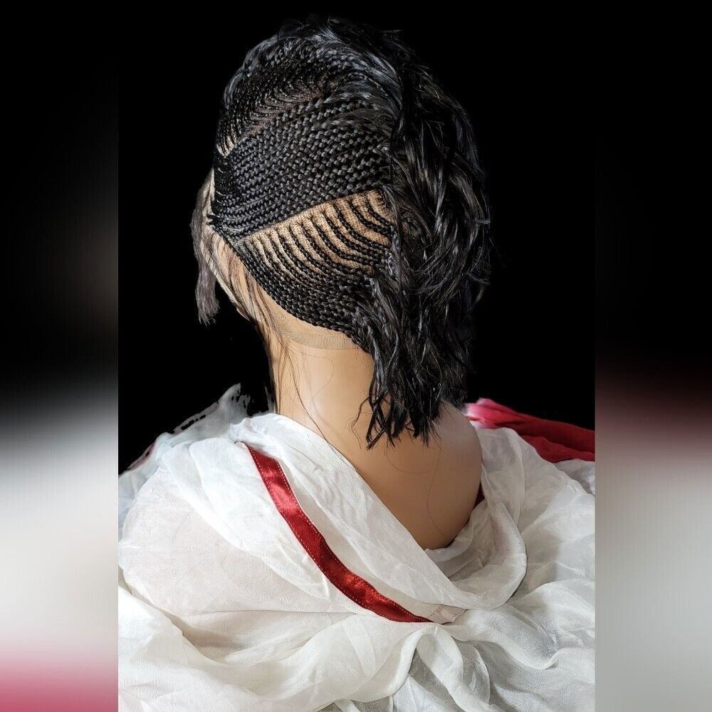Luxurious Handmade Full Lace braided Wig: Elegance gorgeous in mohawk style, - Picture 12 of 15